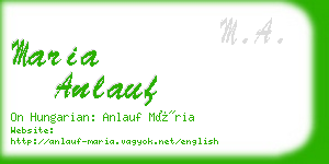 maria anlauf business card